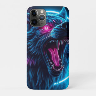 Neon Wolf Horror Glowing Eyes Dark Fantasy Animal Case-Mate iPhone Case