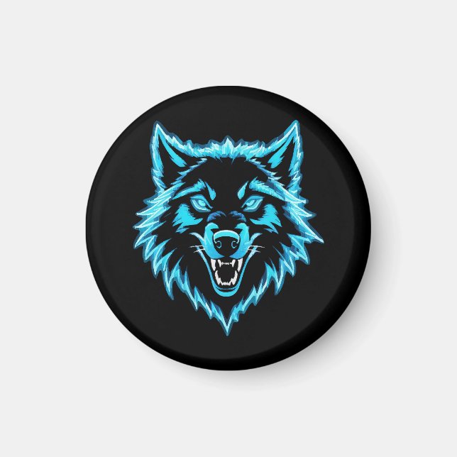 Neon Wolf Magnet (Front)