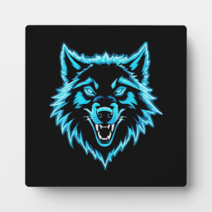 Neon Wolf Plaque