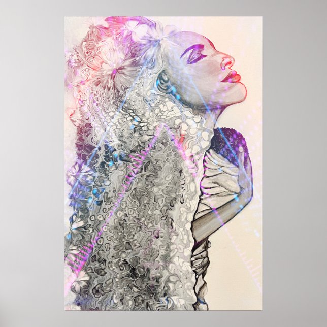 Neon Woman and Child Print (Front)