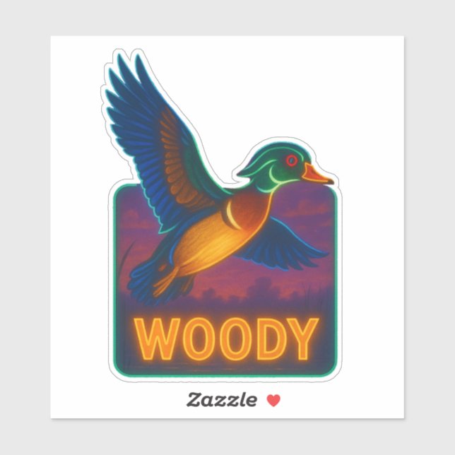 Neon Wood Duck Sticker (Sheet)