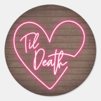 Neon Wood Plank Til Death Wedding