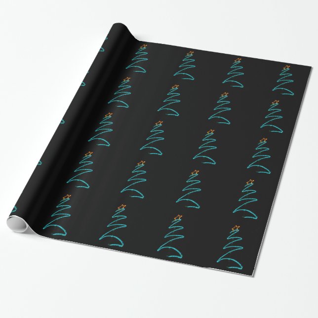 neon xmas tree wrapping paper (Unrolled)