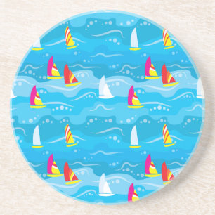Neon Yacht Pattern Coaster