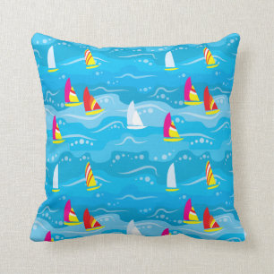 Neon Yacht Pattern Cushion