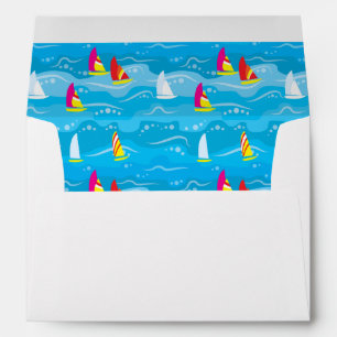 Neon Yacht Pattern Envelope