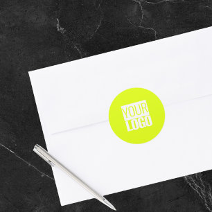  Neon  yellow  - add your  logo  Classic Round Sticker