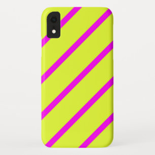 Neon yellow and vivid pink stripes Case-Mate iPhone case