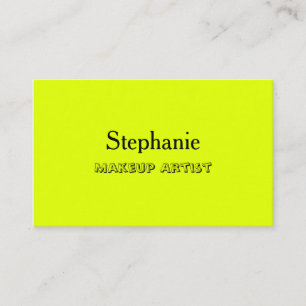 Neon Yellow Black Retro Custom Colour Makeup Artis Business Card