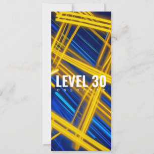 Neon Yellow Cyan Cyberpunk Light Trails Abstract Invitation
