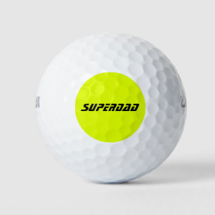 Neon Yellow Elegant Name Colour Dad Bright Golf Balls