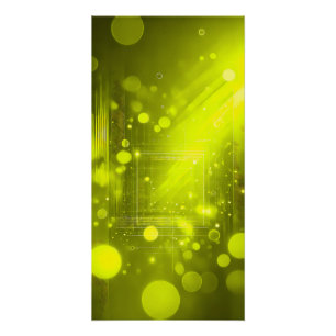 Neon Yellow Geometric Light Portal Poster