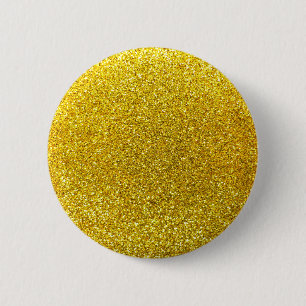 Neon yellow glitter 6 cm round badge