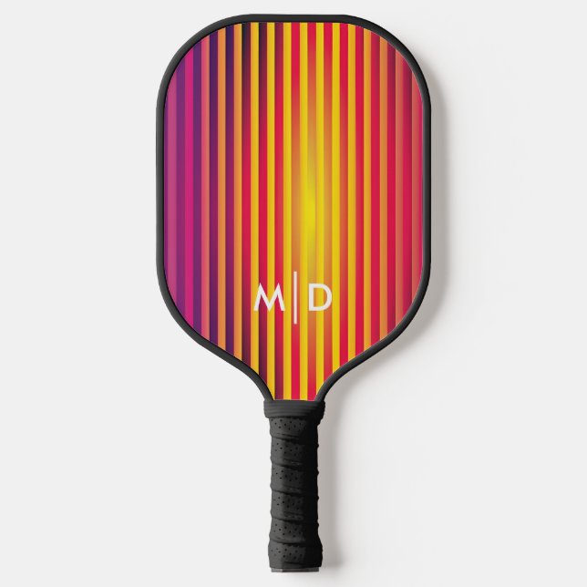Neon Yellow Gradient Monogram Pickleball Paddle (Front)