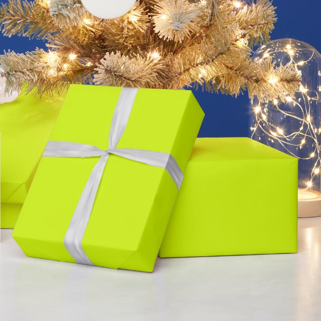 Neon Yellow-Green Flourescent Chartreuse Wrapping Paper (Holidays)