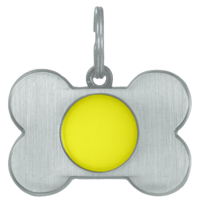 Neon yellow hex code FFFF01 Pet Tag (Front)
