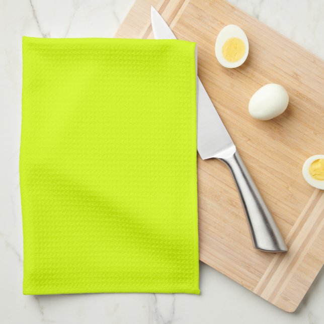 Neon Yellow, High Visibility Tea Towel (Quarter Fold)
