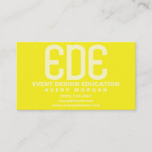 Neon Yellow Minimal Business Card