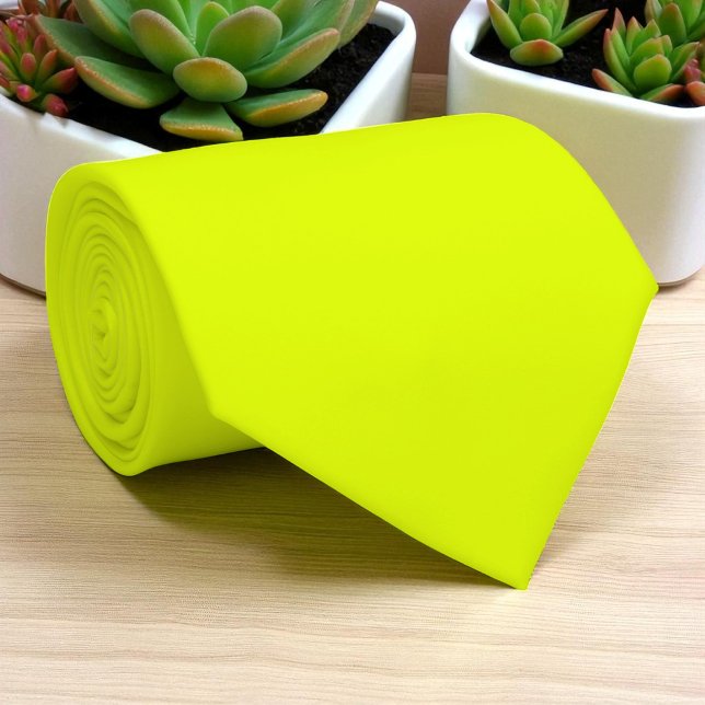 Neon Yellow Retro Trendy Colour Fluorescent Bright Tie (Creator Uploaded)