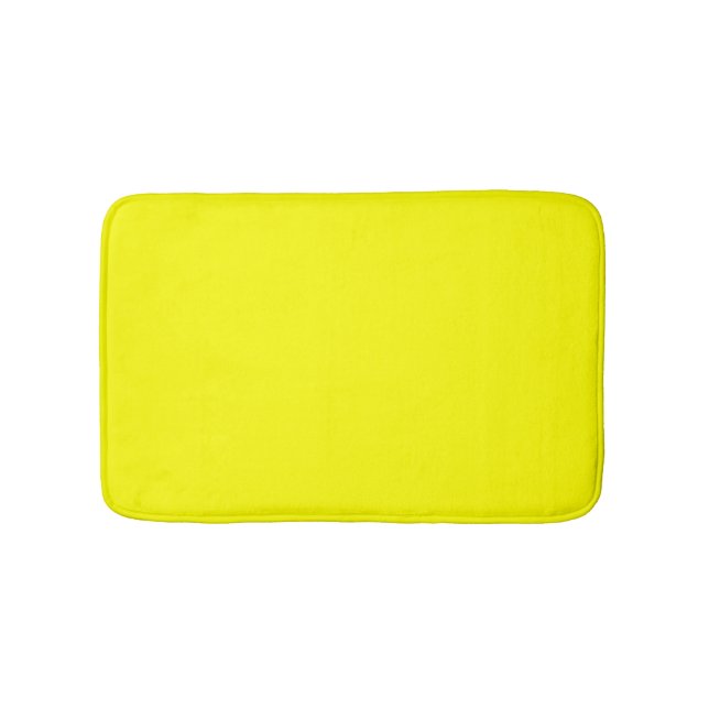 Neon Yellow Solid Colour Bath Mat (Front)