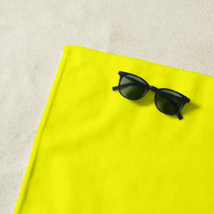 Neon Yellow Solid Colour Beach Towel