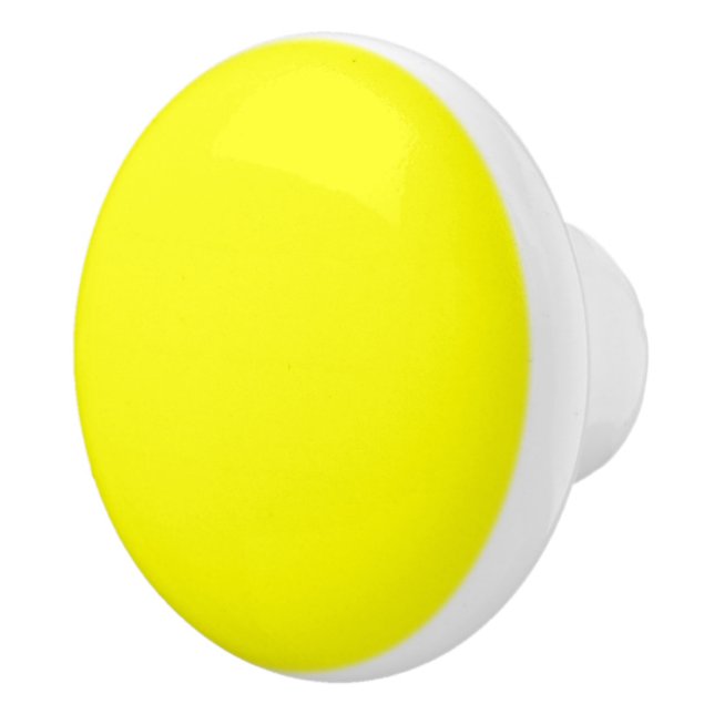 Neon Yellow Solid Colour Ceramic Knob (Right)