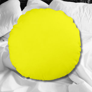Neon Yellow Solid Colour Classic Round Cushion