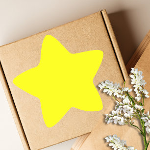 Neon Yellow Solid Colour   Classic Star Sticker