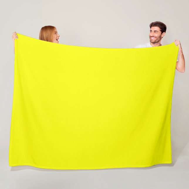 Neon Yellow Solid Colour Fleece Blanket (In Situ)