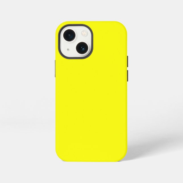 Neon Yellow Solid Colour iPhone Case (Back)