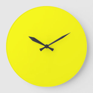 Neon Yellow Solid Colour Large Clock