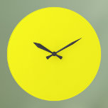 Neon Yellow Solid Colour Large Clock<br><div class="desc">Neon Yellow Solid Colour.
A bold and electrifying shade of bright yellow that instantly captures attention. This vivid hue evokes the radiant warmth of sunlight and the cheerful energy of a sunflower in full bloom. This striking yellow adds a fresh and dynamic flair.</div>