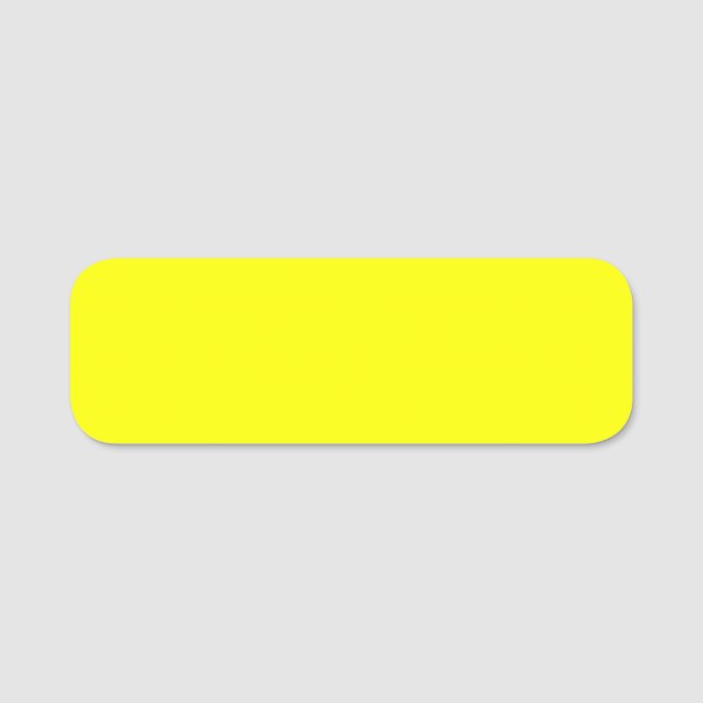 Neon Yellow Solid Colour Name Tag (Front)