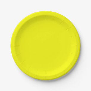 Neon Yellow Solid Colour Paper Plate