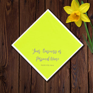 neon  yellow solid colour -personalised napkin