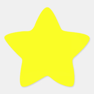 Neon Yellow Solid Colour Star Sticker