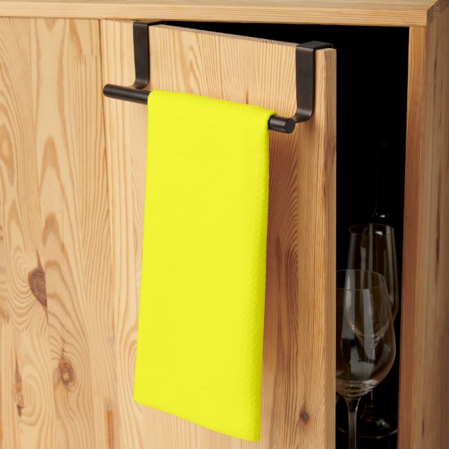 Neon Yellow Solid Colour Tea Towel (Thirds Fold)