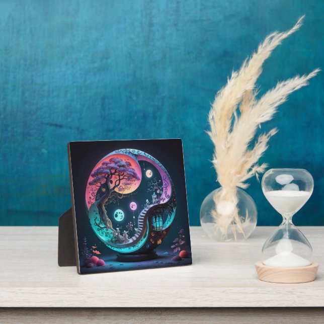 Neon Yin Yang Surreal Fantasy 1 Plaque (Insitu)