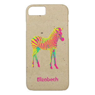 Neon Zebra Baby Animal Personalised Funky Retro Case-Mate iPhone Case
