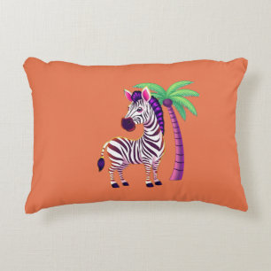 Neon Zebra Paradise Decorative Cushion