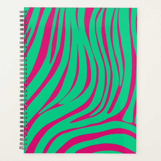 Neon Zebra Pattern Planner Organiser (Front)