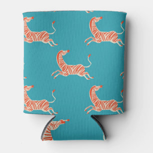 Neon Zebra: Retro Colourful Seamless Can Cooler