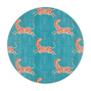 Neon Zebra: Retro Colourful Seamless Cutting Board