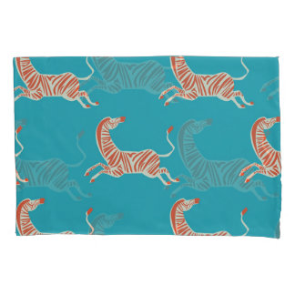 Neon Zebra: Retro Colourful Seamless Pillowcase