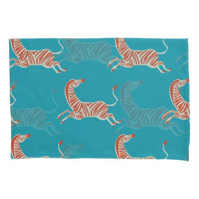 Neon Zebra: Retro Colourful Seamless Pillowcase (Front)