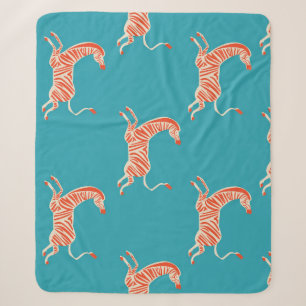 Neon Zebra: Retro Colourful Seamless Sherpa Blanket