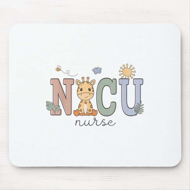 Neonatal Intensive Care Unit Nicu Nurse Giraffe Nu Mouse Pad (Front)