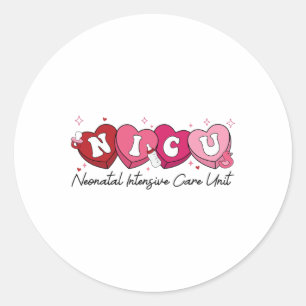 Neonatal Intensive Care Unit Nurse Valentine Heart Classic Round Sticker