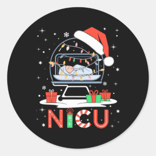 Neonatal Intensive Care Unit Xmas Funny Nicu Nurse Classic Round Sticker