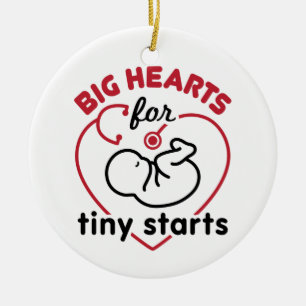 Neonatal NICU Nurse Big Hearts for Tiny Starts Ceramic Tree Decoration